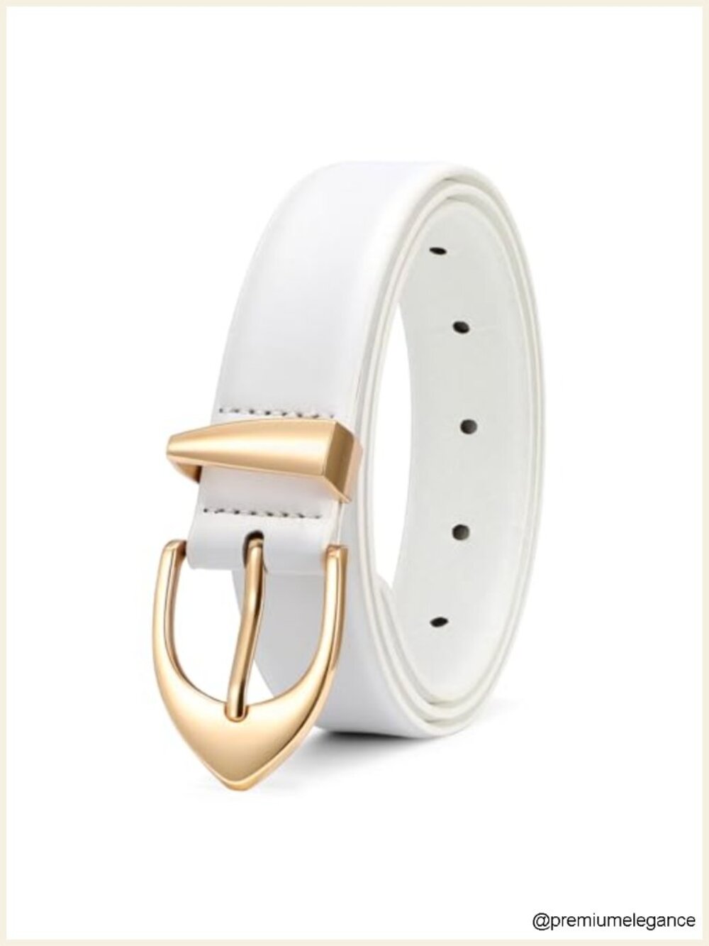 Genuine Leather Belt for Women, Gold Buckle, Classic Minimalist Design
